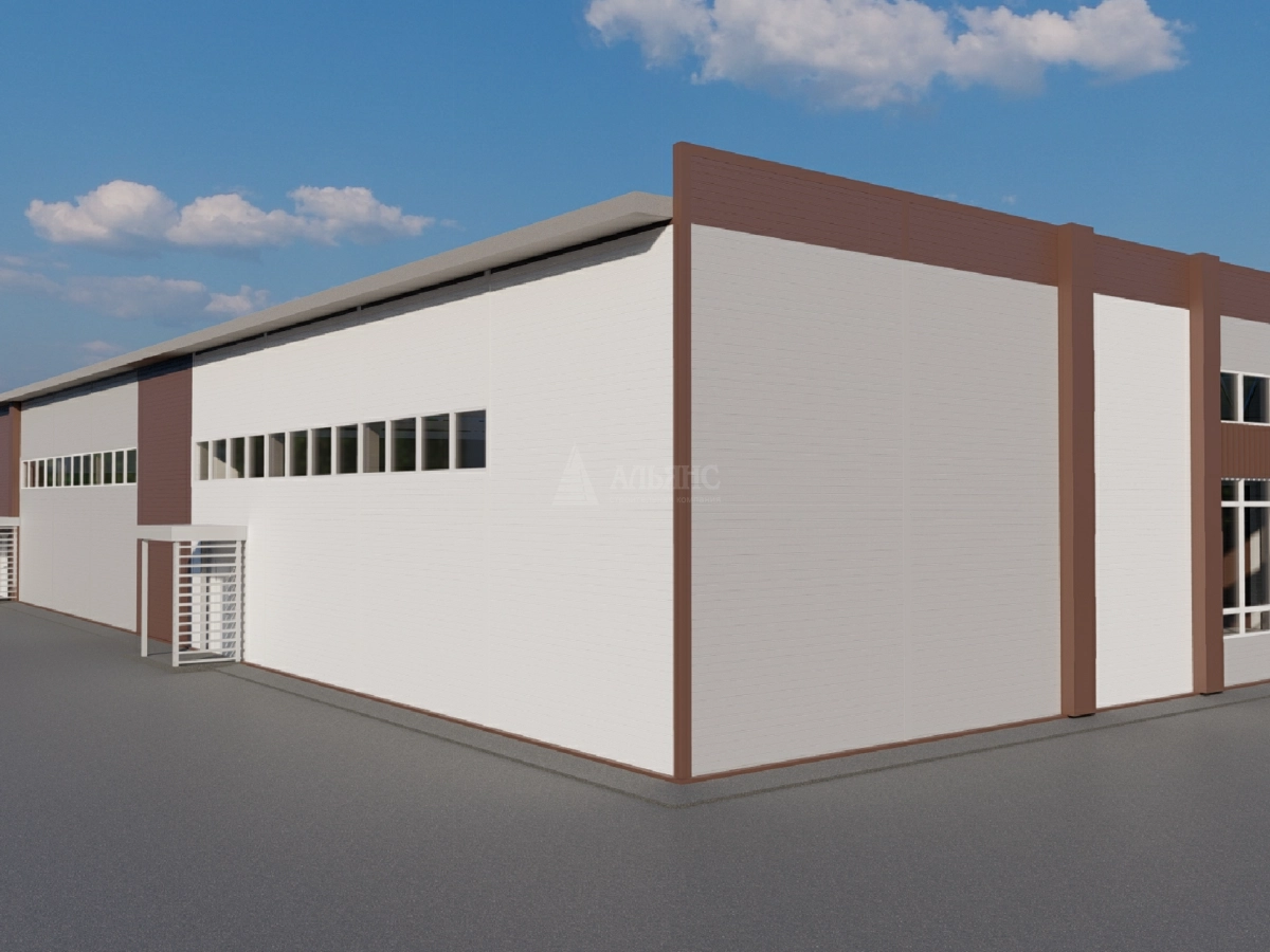 3D визуализация Торговый центр из сэндвич-панелей - фото 6