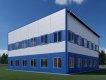 3D визуализация Здание склада с АБК