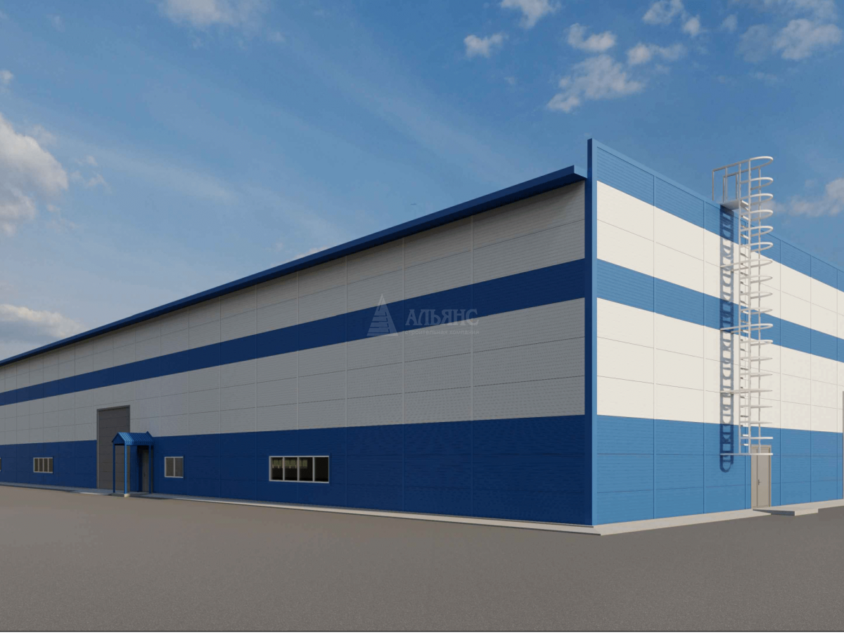 3D визуализация Производственное здание из сэндвич-панелей - фото 3